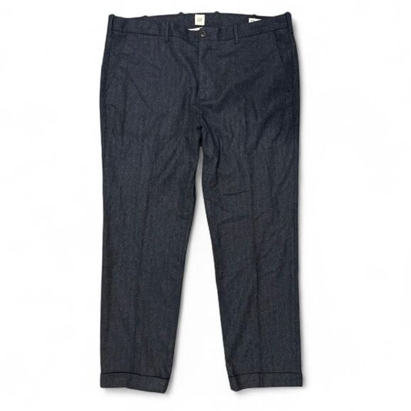 Gap Wool Blend Pants Grey Heather Straight Italian Fabric Nova Fides Mens 40x32 - Picture 1 of 9